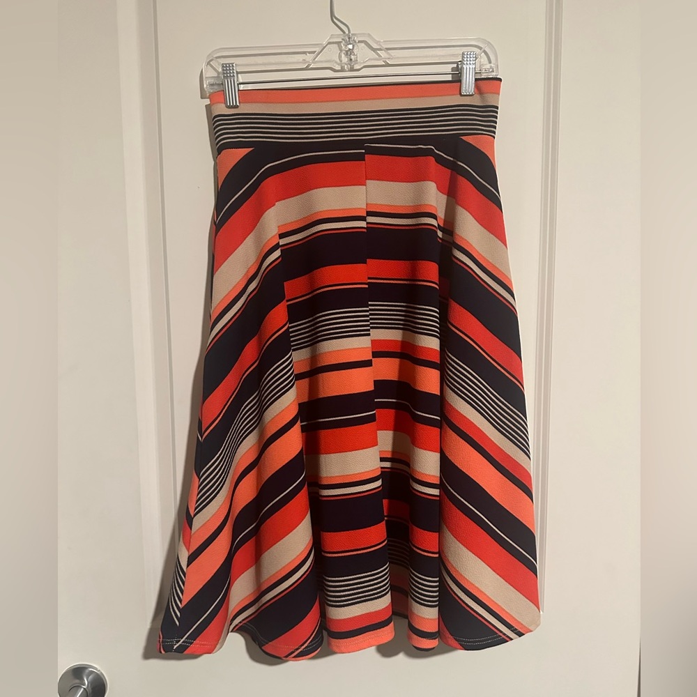 Agnes and Dora striped midi skirt